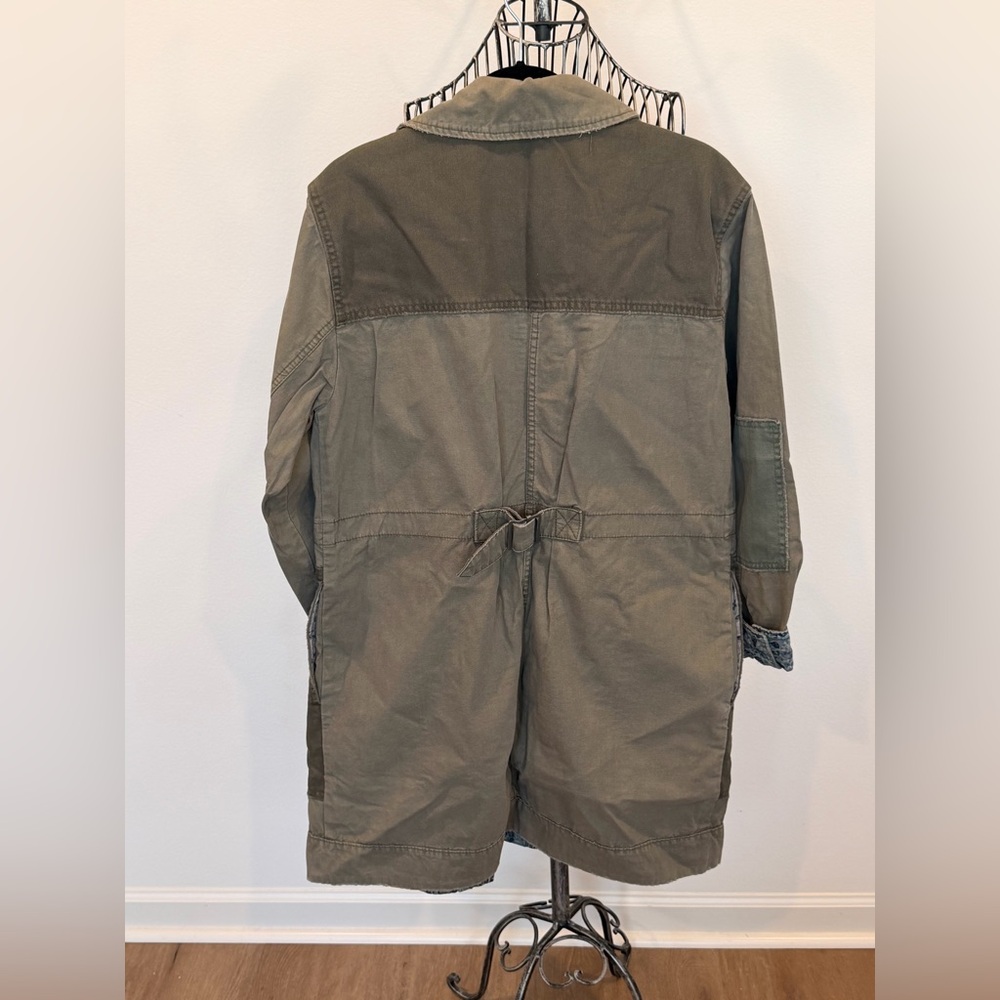 Free People Olive Patchwork Utility Jacket - image 2